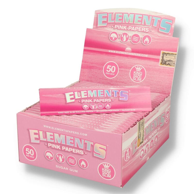 ELEMENTS PINK King Size Slim Rolling Papers