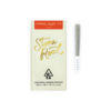 Stone Road Summer Peach Pie cannabis pre-roll packaging and single joint, 100% natural hybrid.