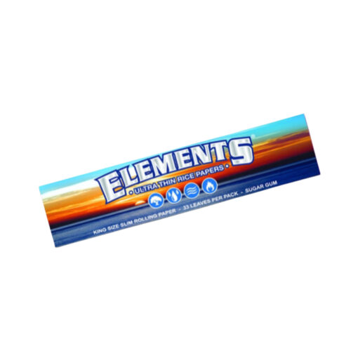 ELEMENTS | King Size Slim Ultra Thin Rolling Papers | Rice Paper - 32 Leaves Per Pack