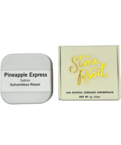 Pineapple Express Sativa Rosin with Stone Road packaging, 100% natural cannabis concentrate, 1g.