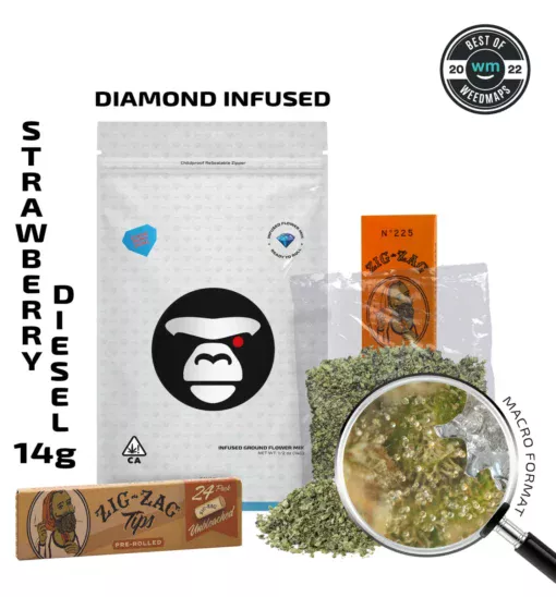 Strawberry Diesel (Sativa) — Infused Ground Flower Mix 14G | APE APE