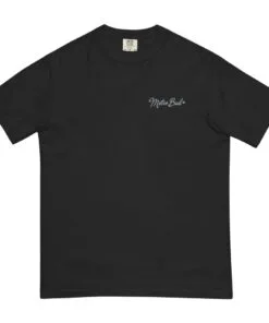 Black t-shirt featuring MetroBud logo on chest, short sleeves. Perfect for casual wear or promotional events.