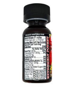 MetroBud NYC - The Best Weed Delivery in NYC 177 Small brown bottle with a nutrition label indicating 230 calories per serving and instructions to shake before use.