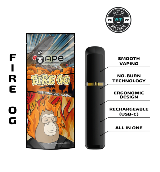 Fire OG- 1g Live Resin Disposable | APE