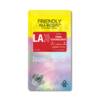 Friendly Nu-Resin 510 cartridge packaging, featuring LAX Pink Starburst Sativa, 91.30% cannabinoids, 1000mg.