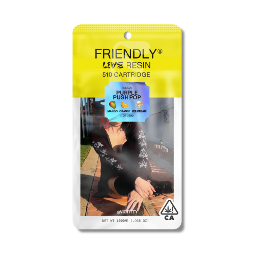 Purple Push Pop | 1g Live Resin Cartridge | Friendly Resin