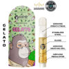 Gelato vape cartridge by Ape, featuring ceramic and stainless steel components. Award-winning cannabis product packaging.