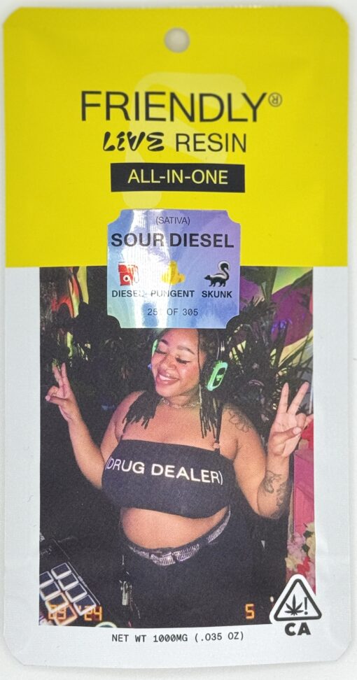 Sour Diesel - 1G Live Resin Disposable Vape | Friendly