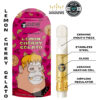 Ape Lemon Cherry Gelato vape cartridge packaging, featuring ceramic mouthpiece and airflow regulator.