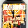 Orange cannabis syrup bottle with 375 mg THC content, labeled for ages 21 and over, 30ml size.