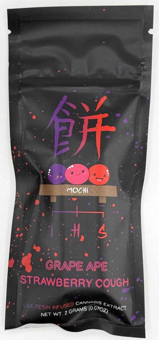 Grape Ape(Indica) & Strawberry Cough(Sativa) - 2g Live Resin Infused Disposable Vape | Mochi