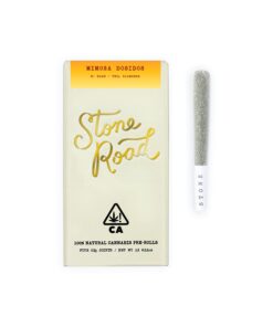 Stone Road Mimosa Dosidos cannabis pre-rolls with hash and THC diamonds. Includes five 0.7g joints.