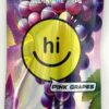 Hi Vape Pink Grapes packaging featuring childproof resealable zipper and live resin, 1000mg grape flavor.