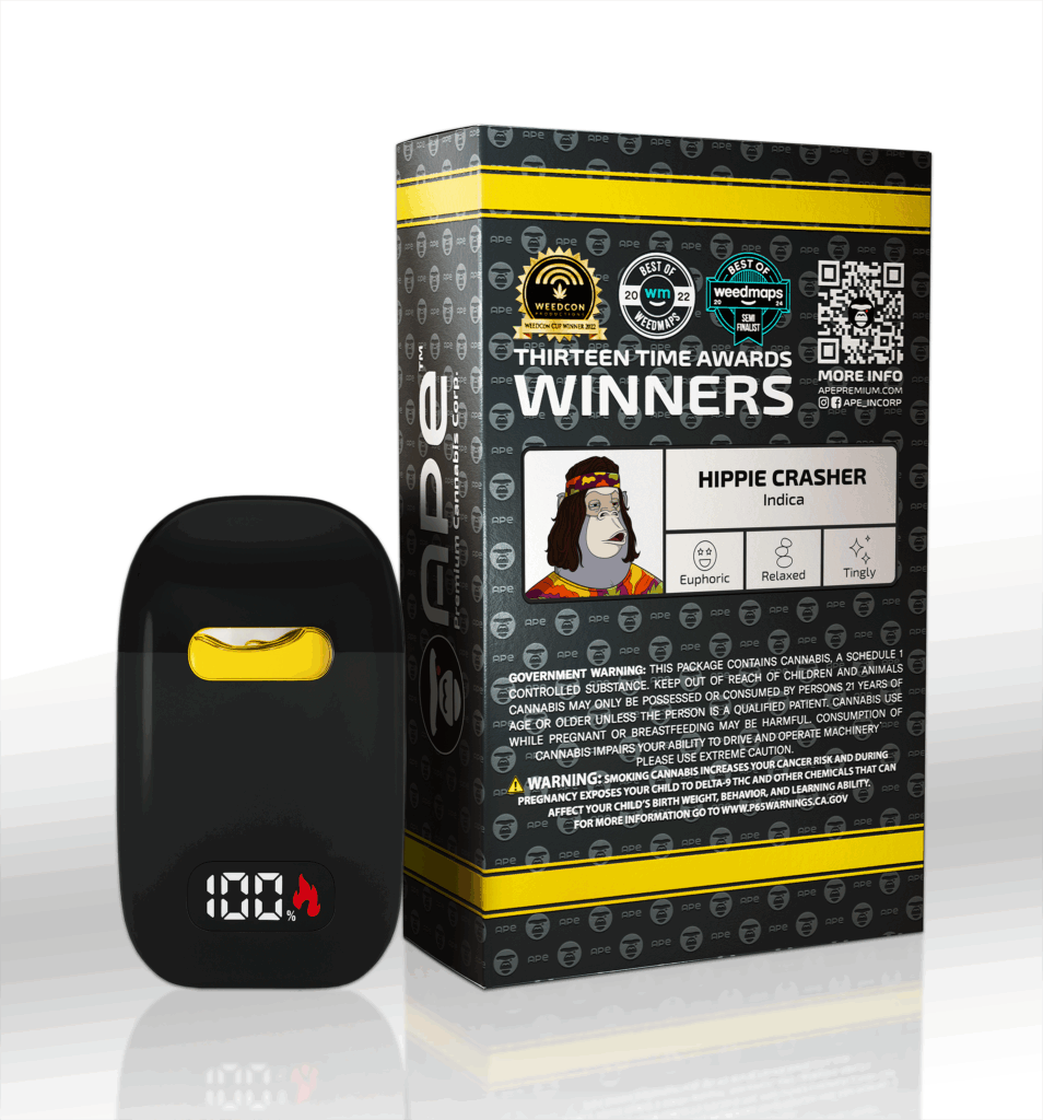 hippies disposable vape Hippie Crasher – 2g Live Resin | APE 0% nicotine nfb bar Strain:Romulan (90.81%) Bang XXL Disposable Device