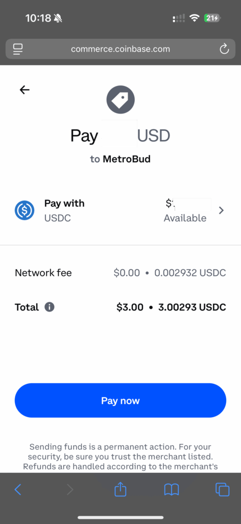 How to Pay with Coinbase (easy and fast setup) 9 How to Pay with Coinbase (easy and fast setup) MetroBud Weed Delivery in NYC | Brooklyn Weed Delivery | Cannabis Product Reviews