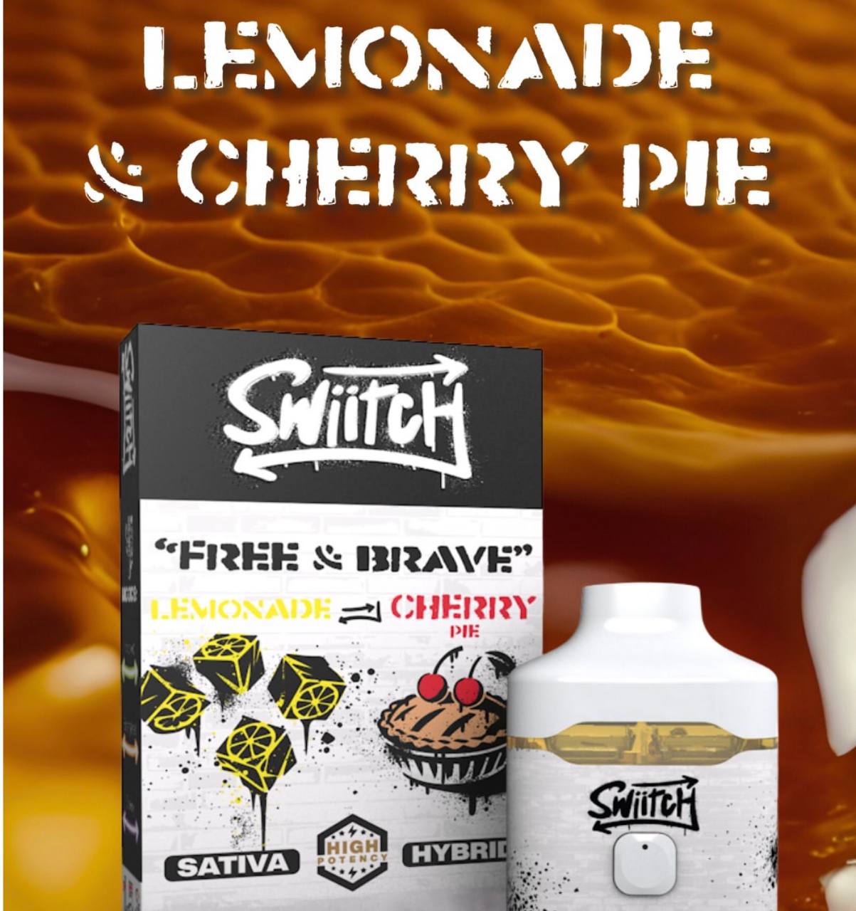 Lemonade(Sativa) x Cherry Pie(Hybrid) - 2g Disposable Vape | Swiitch 1 Lemonade(Sativa) x Cherry Pie(Hybrid) - 2g Disposable Vape | Swiitch
