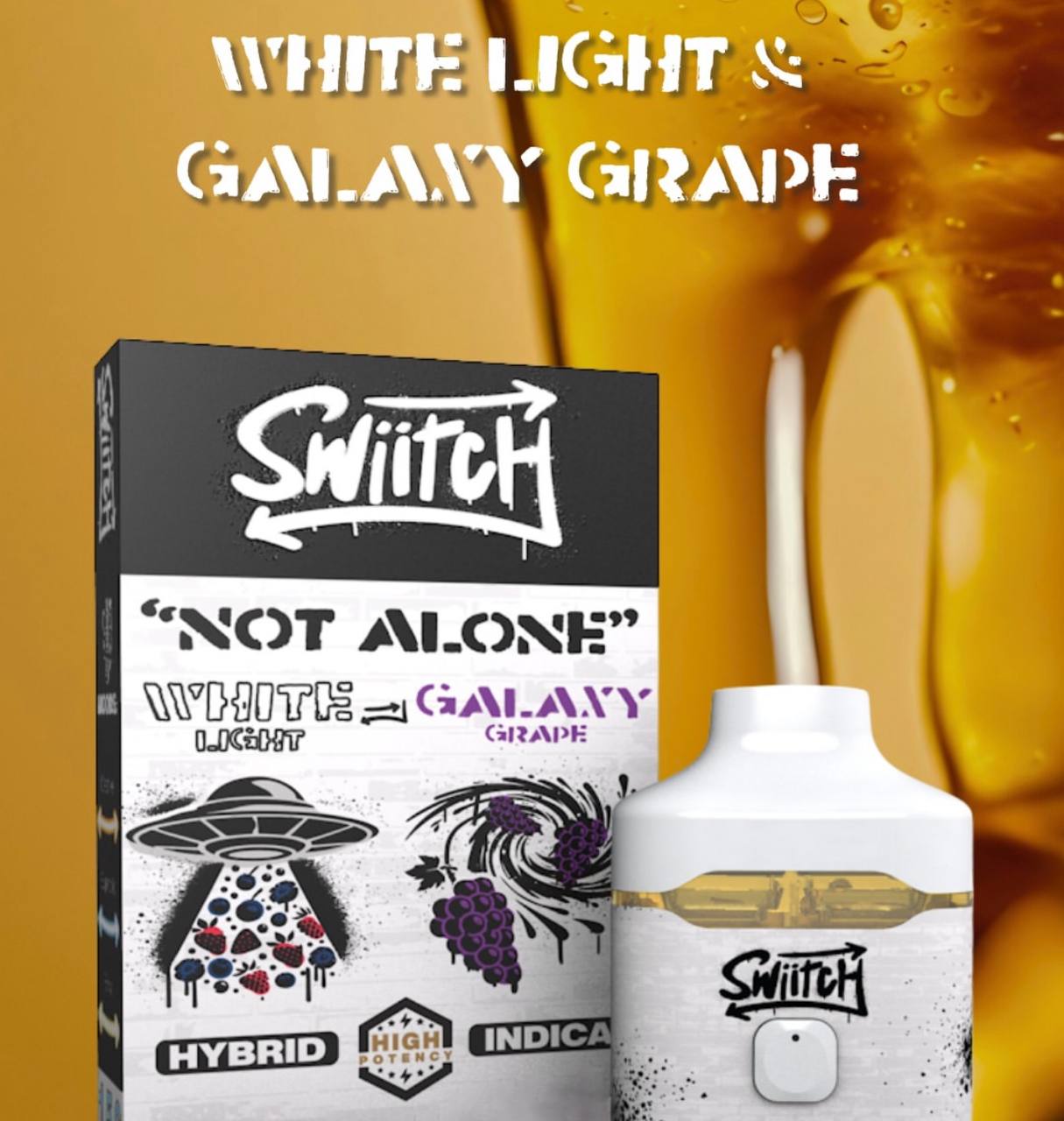 White Light(Hybrid) x Galaxy Grape(Indica) - 2g Disposable Vape | Swiitch 1 White Light(Hybrid) x Galaxy Grape(Indica) - 2g Disposable Vape | Swiitch