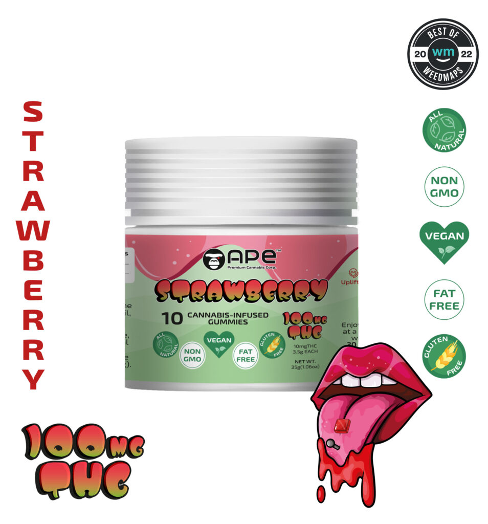 Strawberry - 100mg Gummies | APE