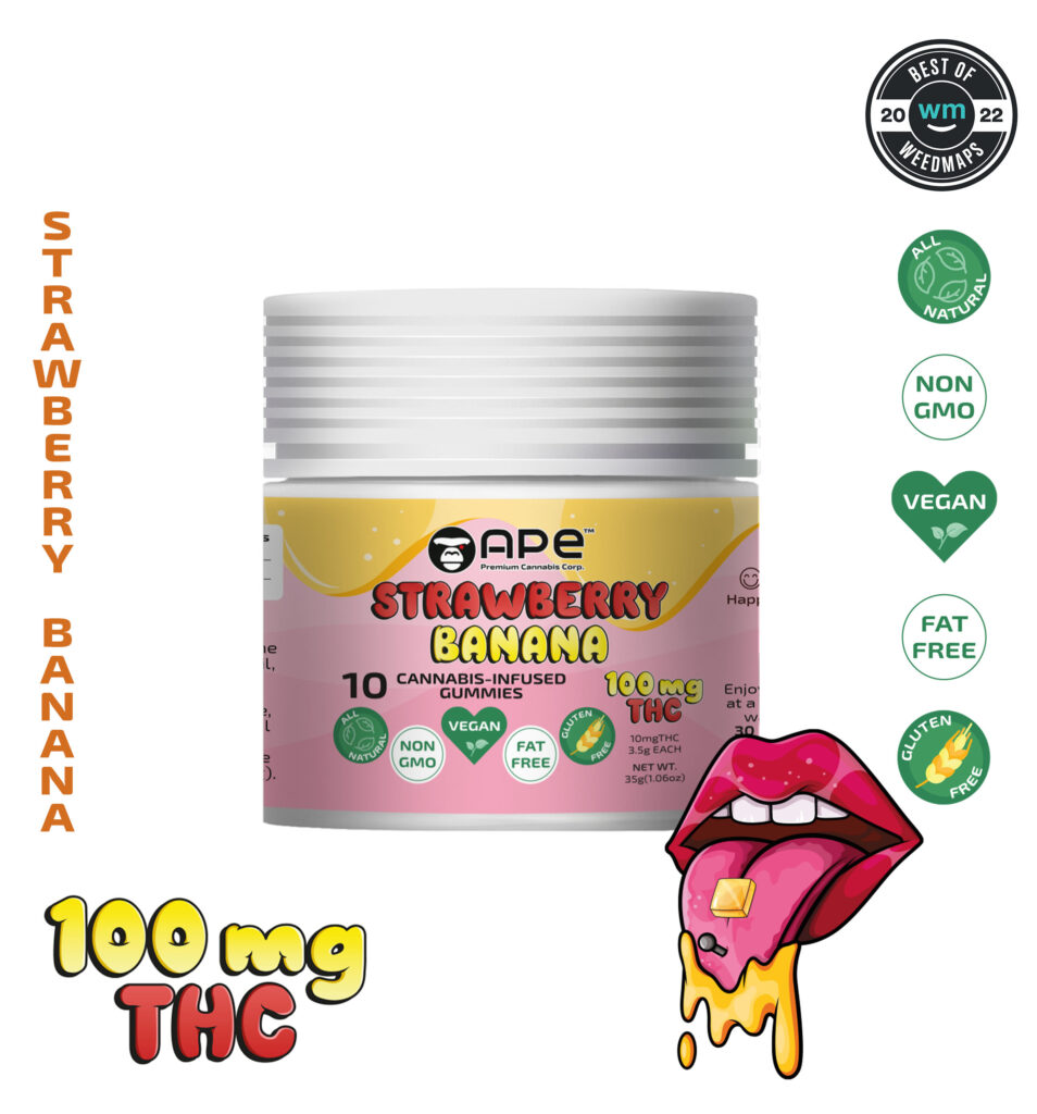 Strawberry Banana - 100mg Gummies | APE