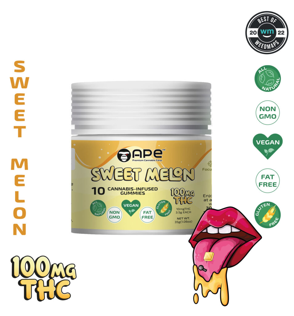 Sweet Melon - 100mg Gummies | APE