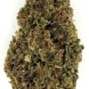 Close-up of a green cannabis bud showcasing its dense texture and rich coloration, ideal for medicinal or recreational use.