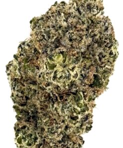 Close-up of a green cannabis bud showcasing textured trichomes and rich coloration, ideal for product display.