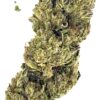 Close-up of high-quality cannabis bud showcasing its vibrant green color and dense, frosted texture.