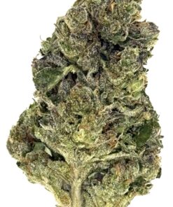 Close-up of a cannabis bud showcasing rich colors and crystalline trichomes, highlighting its quality and texture.