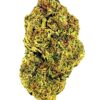 Close-up of a green cannabis bud showcasing its dense texture and vivid color, ideal for educational or product images.