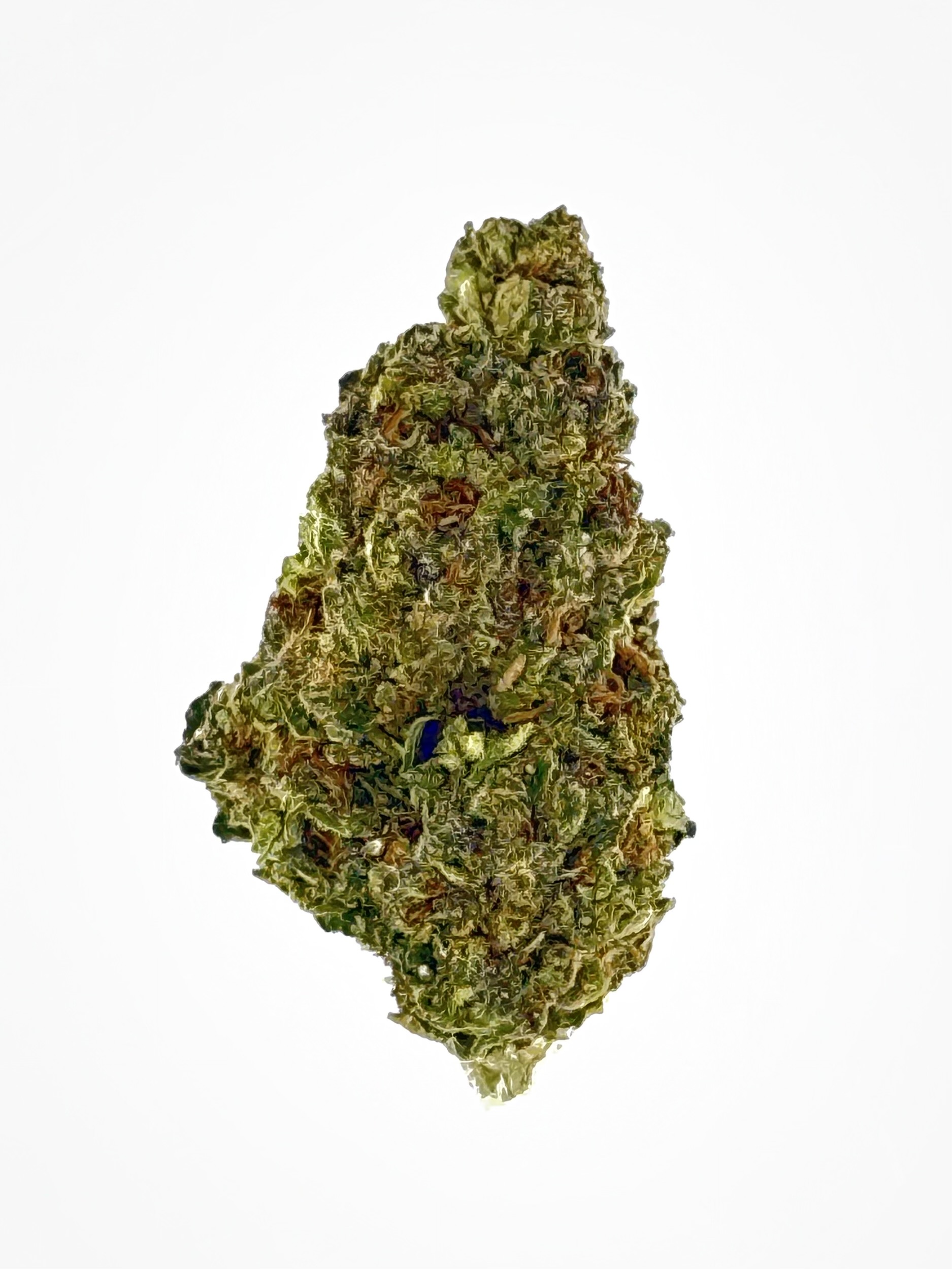 Garlic Butter (Ounce) 1 Close-up of premium cannabis bud with vibrant green and golden hues, showcasing rich trichomes and texture details.