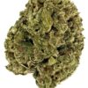 Close-up of a densely packed cannabis bud showcasing vibrant green hues and fine trichomes, perfect for herbal use.