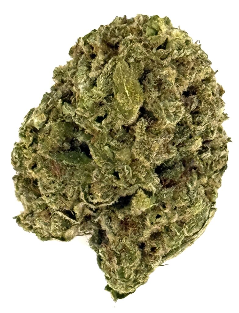 Close-up of a densely packed cannabis bud showcasing vibrant green hues and fine trichomes, perfect for herbal use.