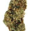 Close-up of high-quality cannabis bud with rich green hues and visible trichomes, ideal for medicinal or recreational use.