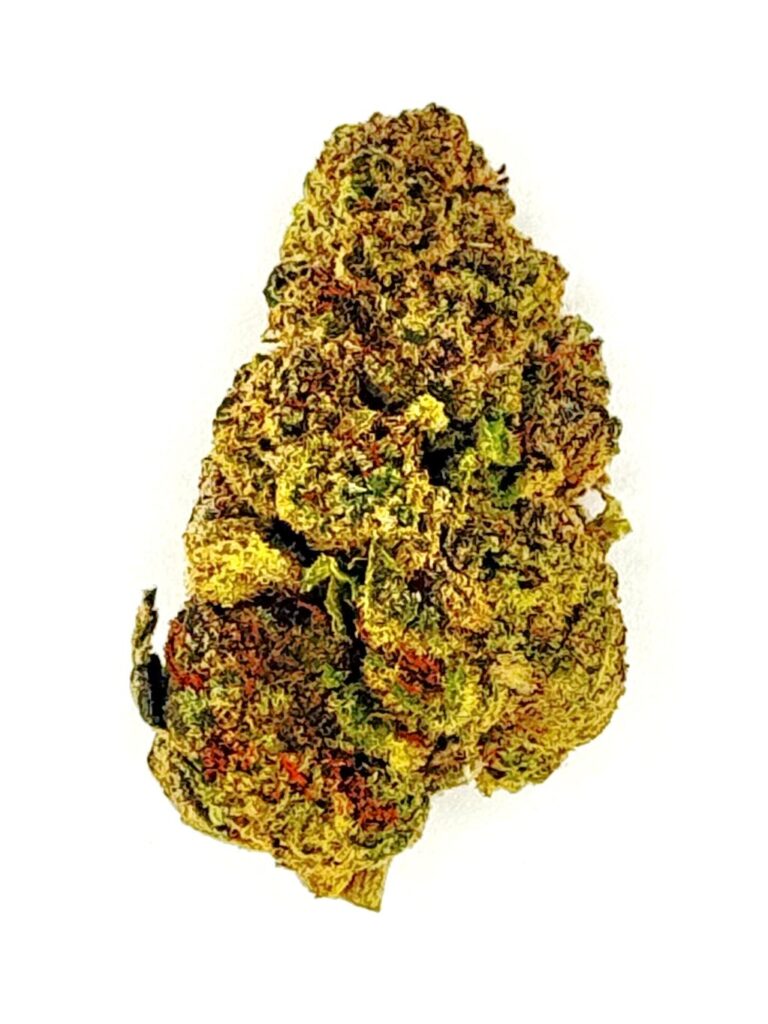 Close-up of a vibrant, green cannabis bud showcasing rich colors and texture, ideal for herbal enthusiasts.