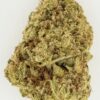 Close-up of a cannabis bud showcasing its dense, green texture and trichomes, ideal for cannabis enthusiasts.