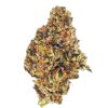 Close-up of vibrant cannabis flower, showcasing rich colors and texture, ideal for cannabis enthusiasts and connoisseurs.