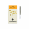 Alt text: Stone Road's Mango Peach Dream pre-rolls with hash and diamonds, featuring stylish packaging and a single joint.