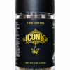 Pack of 5 mini cannabis joints in a stylish jar, labeled ICONIC, weighing 2.5g total. Ideal for convenient use.