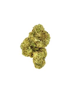 High-quality, vibrant cannabis buds on a clean white background, showcasing lush green colors and intricate textures.